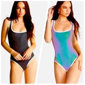 OW Swim Rainbow Reflective One Piece Swimsuit NWT (see video 🎥)